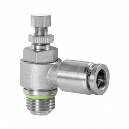 SC-SL-08-G18-EC Фитинг угловой с регулировкой расхода (пневмодроссель), 8мм x G 1/8