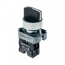 Переключатель, короткая ручка, черный, 2 положения, 1NO, с фиксацией, металл MTB2-BDZ112