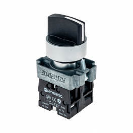 Переключатель, короткая ручка, черный, 3 положения, 2NO, с фиксацией, металл MTB2-BDZ133